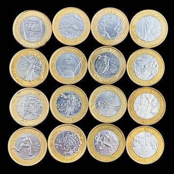 Brazilië. Lot with 16x 1 Real (Olympic Games Rio 2016)