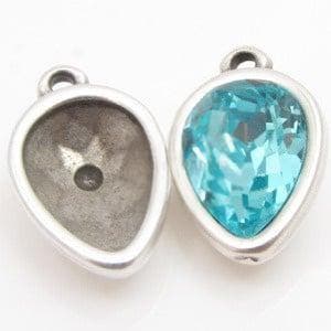1 x DQ Metaal Hanger voor Swarovski 4320 Ø 14x10mm antiek.., Ophalen of Verzenden, Nieuw, Bedel