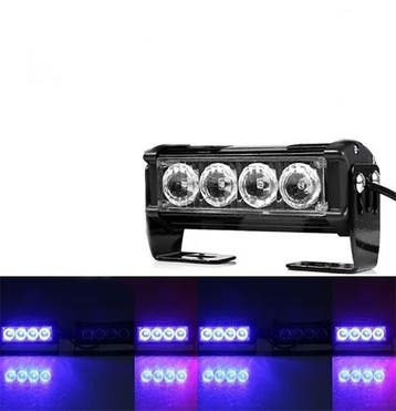 Bumper flitser oplaadbaar - 4 LED - Blauw - 12V - Met, Ophalen of Verzenden