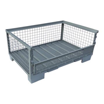 Gitterbox GB017 half met stalen bodem & 1 klep 1240x835x550