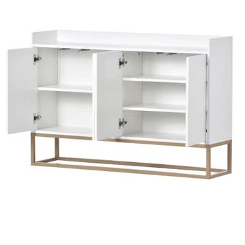 Nieuwe Witte Goude Dressoir Kast - Minimalistisch en Modern, Verzenden, Nieuw