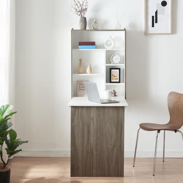 Klaptafel Greve voor wandmontage 80x62x16 cm wit en houtkleu, Verzenden, Nieuw