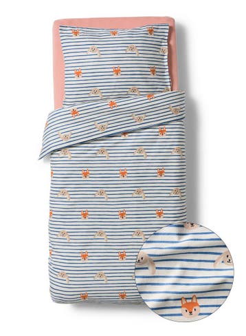 HEMA Peuterdekbedovertrek 120x150cm flanel dieren, Verzenden, Nieuw, Beige