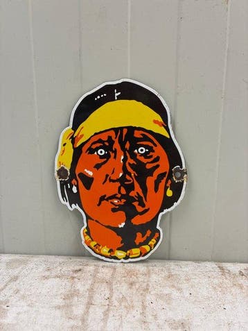 Indian Motorcycle – Reclamebord – Native American Chief –
