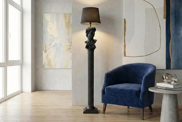 Vloerlamp DAVID 120cm sculptuur zwart - 48061, Ophalen of Verzenden, Nieuw