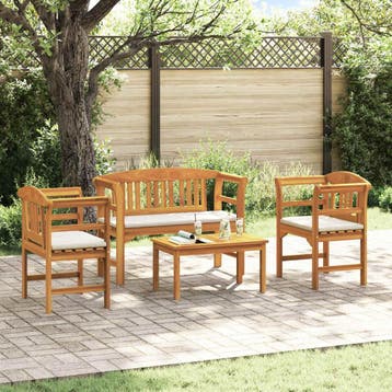 vidaXL Tuinrozelounge set 4 st Massief Acaciahout, Tuin en Terras, Tuinsets en Loungesets, Verzenden, Nieuw, 4 zitplaatsen, Loungeset