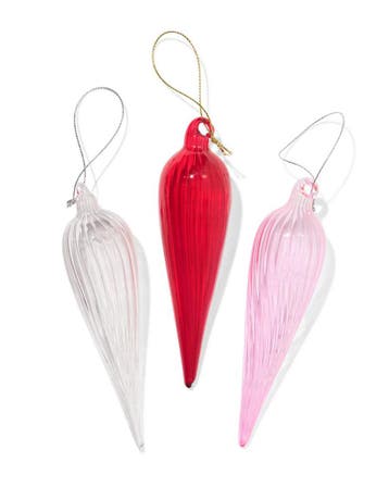 HEMA Kerstballen set 14.5cm glas druppel - 3 stuks, Verzenden, Nieuw