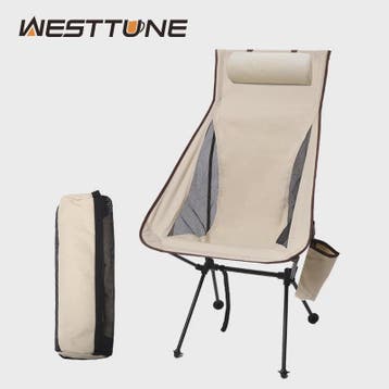Westtune Lichtgewicht Aluminium Campingstoel met Hoofdsteun, Verzenden, Nieuw