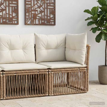 vidaXL Hoeksofa eenheid Beige poly rattan, Verzenden, Nieuw