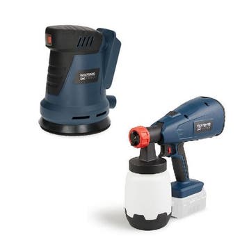 Accu verfspuit + Gratis accu schuurmachine | Combideal |, Verzenden, Nieuw