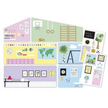 Lundby Creative poppenhuis wandset school met herbruikbar..., Ophalen of Verzenden, Nieuw