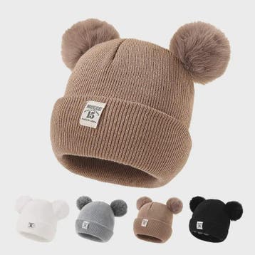 Warme Gebreide Babymuts met Pompon - Winter Beanie voor Jong, Verzenden, Nieuw