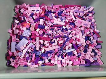Lego - geen serie - Partij van 1000 rosé tot paarse, Nieuw