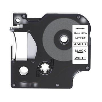 45013 (S0720530) Tape Zwart op wit (12 mm) (Nieuw), Verzenden, Nieuw