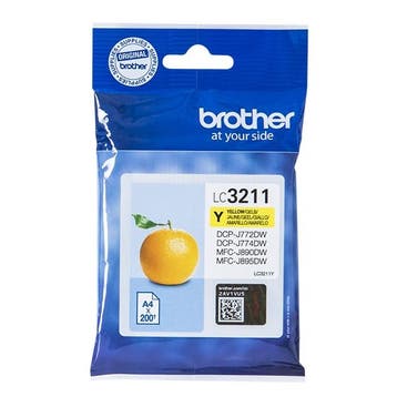 Brother LC-3211Y inktcartridge geel (origineel), Verzenden, Nieuw, Cartridge, Brother