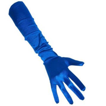 Satijnen handschoenen blauw - Party handschoenen, Ophalen of Verzenden, Nieuw