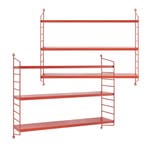 Wandplank Strängnäs set van 2 verstelbaar 50x60x15 cm rood [, Huis en Inrichting, Verzenden, Nieuw
