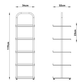 Schoenenrek Poytya met 5 planken chamapgne 119x34x32 cm [en., Huis en Inrichting, Kasten | Schoenenkasten, Verzenden, Nieuw