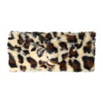 Haarband Twist 12cm – Panter Print – Teddy Imitatiebont Stof, Nieuw