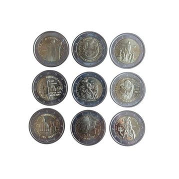Vaticaan. 2 Euro 2013/2022 (9 moedas) (Zonder minimumprijs), Postzegels en Munten, Munten | Europa | Niet-Euromunten