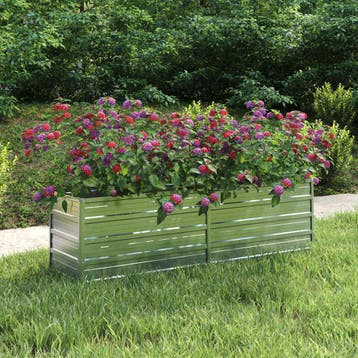 vidaXL Plantenbak verhoogd 160x40x45 cm gegalvaniseerd staal, 100 cm of meer, Verzenden, Nieuw, Metaal
