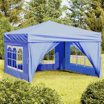 vidaXL Partytent inklapbaar met zijwanden 3x3 m blauw, Verzenden, Nieuw, Partytent