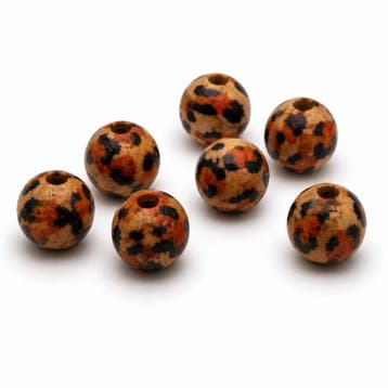 25 x Afrikaanse ronde houten kralen bewerkt 8 x 9 mm – ga., Ophalen of Verzenden, Nieuw, Kraal