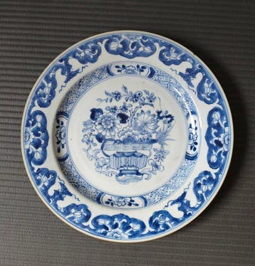 Bord - Porselein - Qing-dynastieblauw