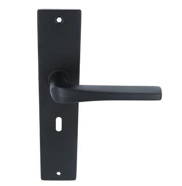 Deurklink Basis Wig Massief zwart Op langschild SL56, Verzenden, Nieuw