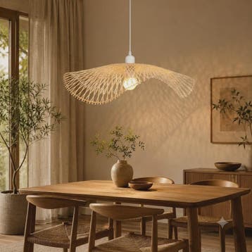 Handgemaakte Bamboe Plafondlamp - Natuurlijk Rotan Hanglamp, Huis en Inrichting, Verzenden, Nieuw