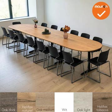 Ahrend vergadertafel - 555x100cm - Ovaal - bladkleur naar ke, Vergader- of Presentatieruimte, Ophalen of Verzenden, Gebruikt, Tafel