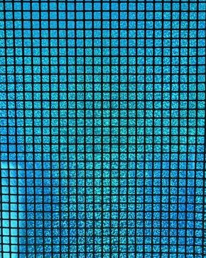 Polyester Foliedruk Hologram Geblokt Aqua, Nieuw, Blauw