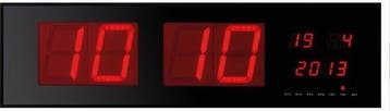 2dekans | Wandklok Met Led-Display, Ophalen of Verzenden, Zo goed als nieuw