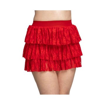 Rokje Rood met Kant Onesize, Verzenden, Nieuw, Feestartikel