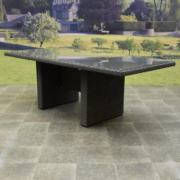 Menorca dining tuintafel 220x100xH75 cm antraciet, Ophalen of Verzenden, Nieuw, Wicker