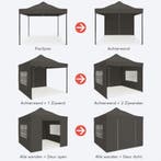 2dekans | LifeGoods Partytent - 3x3 m - Antraciet - Easy Up, Ophalen of Verzenden, Zo goed als nieuw