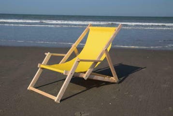 Sterke houten strandstoelen - Bedrukte houten stoel, Tuin en Terras, Tuinsets en Loungesets, Ophalen of Verzenden, Nieuw, Hout