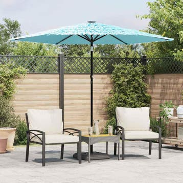 vidaXL Parasol met stalen paal 268x268x226 cm blauw, Verzenden, Nieuw, 2 tot 3 meter