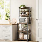 Stellingkast met 6 Planken – Rustiek Bruin/Licht Eiken Hout, Verzenden, Nieuw