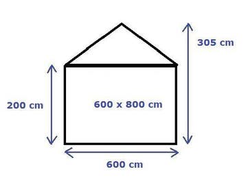 Premium Partytent PVC 6x8x2 mtr in Wit (6x8 meter), Tuin en Terras, Partytenten, Verzenden, Nieuw, 2 meter of meer, Partytent