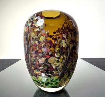 Maxence Parot - Vaas - Unieke vaas met opaalkleuren en goud