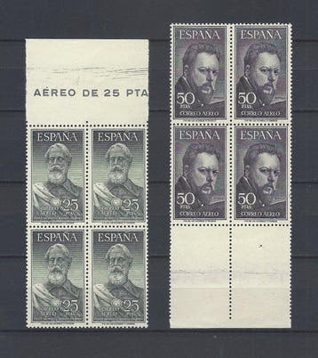 Spanje 1953 - Legazpi en Sorolla in een blok van vier -, Gestempeld