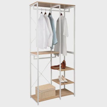 Stijlvolle Houten en Stalen Kapstok met Schoenenrek - Staand, Verzenden, Nieuw