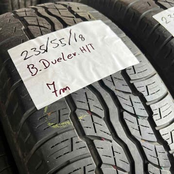 2 x Bridgestone Dueler HT 235-55-18 Zomerbanden 7mm, 18 inch, Gebruikt, Ophalen of Verzenden, 235 mm