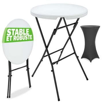 Statafel Wit Ø72cm + Statafelhoes Anthrazit Ø70cm, Verzenden, Nieuw