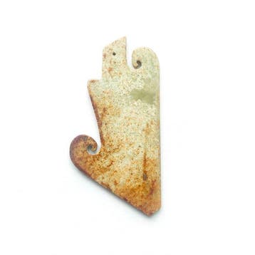 Oud-Chinees Hardsteen (jade?) Kraal-talisman met speciaal