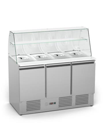 Saladette - 3-Deurs - 368 Liter - RVS - 230V - H 85 x B 136., Verzenden, Nieuw in verpakking