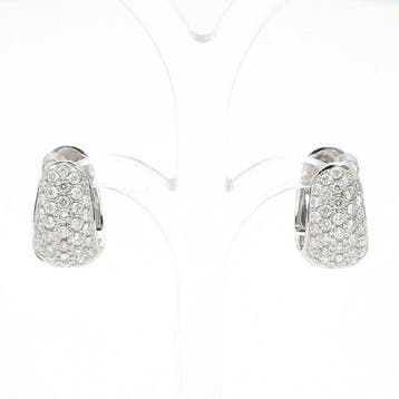 Oorbellen - 18 karaat Witgoud Diamant (Natuurlijk), Nieuw