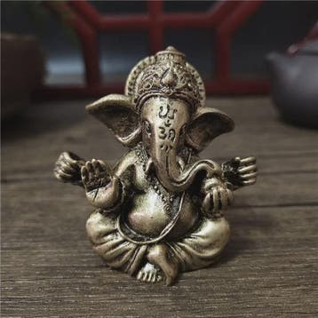 Ganesha Beeldje Bronskleurig - Hindoeïstische God Sculptuur, Verzenden, Nieuw