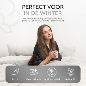 Veiling - Sleeptime Teddy Dekbedovertrek - 200x200/220 +2slo, Nieuw